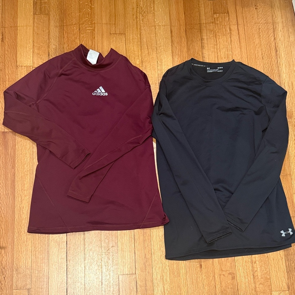 Adidas & Under Armour Men’s Long Sleeve Athletic Shirts Lot Baseball Training L